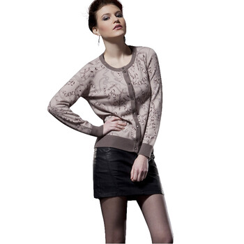 <em>欧丝璐</em> 2012秋季新款 圆领印花<em>假开衫 纯羊绒衫</em>