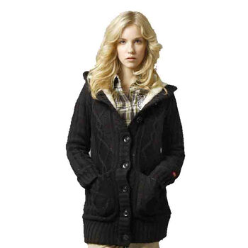 Dickies秋冬女式<em>针织开衫长袖</em>毛衣 女士<em>中长款</em>