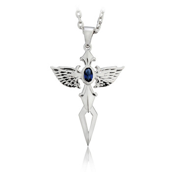 蓝色思维 925纯银镶嵌宝石 韩版男项链 天使之剑(不包银链送不掉色钢链)LSP0035F 【图片 价格 品牌 报价】