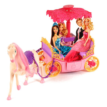 芭比(Barbie) 电影芭比公主学校之马车套装 W3