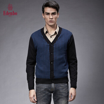 爱登堡男装 <em>开衫</em>修身时尚潮流<em>男毛衫</em> 15CEMS