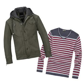 然呈品 2012秋装新款纯棉连帽休闲夹克 <em>男装</em>修