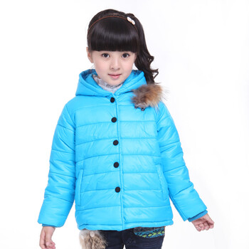 琪尔米菲 <em>女童装冬款</em>韩版棉衣<em>外套</em>W12058 蓝