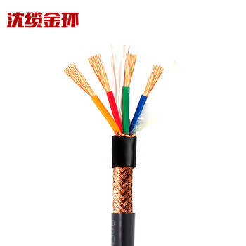 沈缆金环 ZR-RVVP-450/750V-4*0.5mm² 铜芯聚氯乙烯绝缘屏蔽软电线 1米