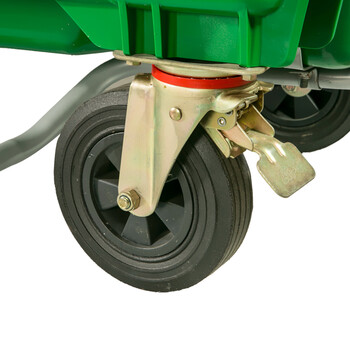 益美得 塑料环卫垃圾车户外手推移动垃圾桶大号清运车 1100L有脚踏绿色