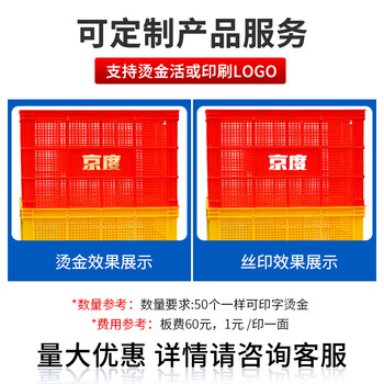 京度460*325*280mm加厚塑料周转筐长方形塑料胶框快递筐运输中转物流筐蓝色竖孔