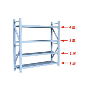盛富永 仓储货架展示架置物架物流仓库存储储物架轻型130Kg/层1200*400*2000白四层副架
