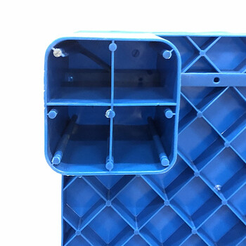 冠思尔货架托盘仓库托盘塑料叉车托盘 塑料卡板防潮板物流垫仓板 新料大九脚平面1000*800*140加3根钢管