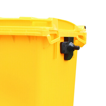 益美得 塑料环卫垃圾车户外手推移动垃圾桶大号清运车 660L无脚踏黄色