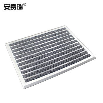 安赛瑞 铝合金地垫 除尘防滑刮泥地垫 1.0壁厚 进门嵌入式脚垫 银行酒店商场门垫50×80cm地面平铺 灰色26506