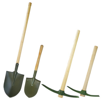 海斯迪克 HKZ-88 消防救援防汛锹 木柄铁锹铁镐 铲 57cm小号军镐