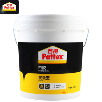 百得（Pattex）白乳胶木工胶 白胶木头胶水手工DIY胶 粘结性能强成膜透明 环保型胶水 优效型PXWG16C 16kg