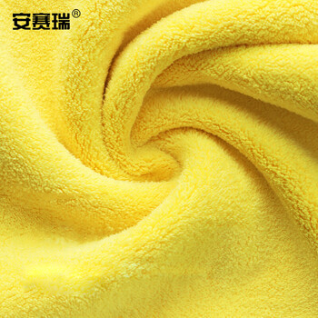 安赛瑞 珊瑚绒抹布 清洁擦拭布（5个装）30×30cm 加厚双面珊瑚绒保洁洗车毛巾 灰黄27067
