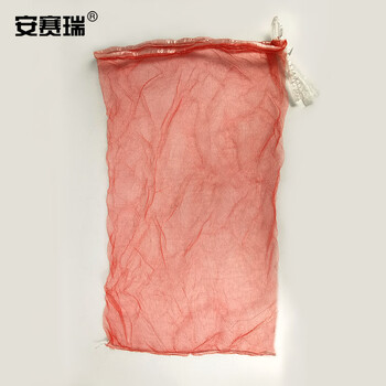 安赛瑞 蔬菜水果网眼袋 30×60cm（100个装）塑料纱网抽绳网袋 尼龙加密洋葱土豆网兜网袋编织袋 红色 24779