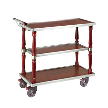 南 C-13B 砂钢三层服务车 送餐车 酒水运送车酒店餐厅服务车推车