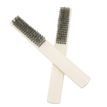 冰禹 BY-2338 木柄钢丝刷 除漆除锈刷子 金属表面清洁刷（12把/件）
