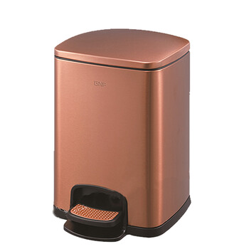 南 SJ25-F01 方形脚踏桶  玫瑰金 防指纹不锈钢厨房 南方垃圾桶酒店宾馆客房垃圾桶果皮桶商用桶 容量25升