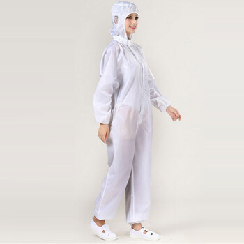 谋福CNMF防尘防静电服净化服洁净服 食品车间洁净连体服 防静电连体防护服 无尘服(白色连体防护服2XL180)691