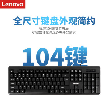 联想（Lenovo）有线键盘鼠标套装 键鼠套装 全尺寸键盘 商务办公 MK11Lite