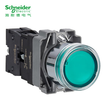 施耐德按钮开关 XB2B LED型平头按钮 绿色 带灯泡 24VAC/DC 1NO 复位型 22mm XB2BW33B1C 按钮