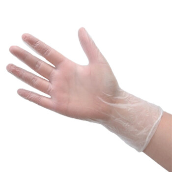 鸣固  一次性餐饮手套PVC防护手套 100只/包  S