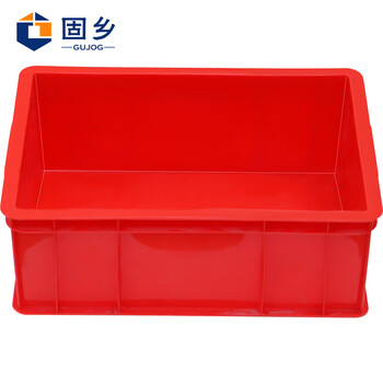 固乡 周转箱物料收纳箱配件箱塑料胶箱子长方形五金工具箱 红色QL-ZZX-RA4箱410*305*147mm