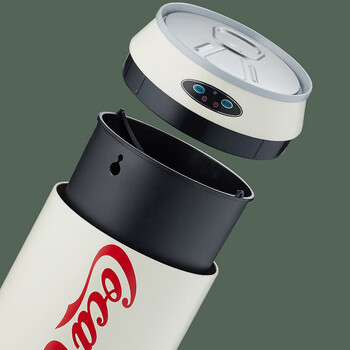 冠峰 米白色9L升级版 易拉罐智能感应垃圾桶创意带盖大容量不锈钢GNG-476