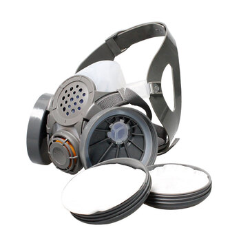 思创科技 硅胶双盒防尘防有害气体喷漆防苯农药裸面罩 ST-M50G-1B 1只（不含滤毒盒）