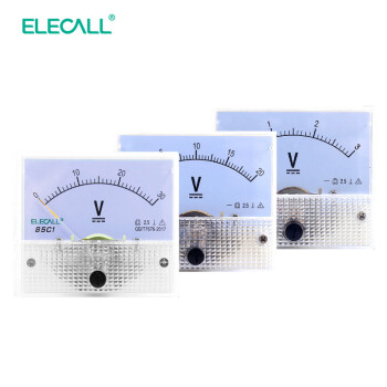 伊莱科(ELECALL)电压表 85C1 伏特表 机械表头 1~600V 需定制 白色 100V 7 