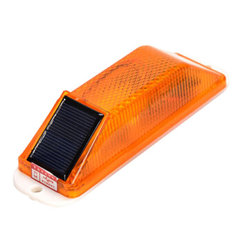 海斯迪克 gnjz-1065 太阳能安全警示闪烁灯 信号灯led 24V轮廓标立柱黄色爆闪灯 红色