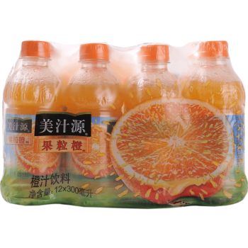 【沃尔玛】美汁源 果粒橙箱装橙汁饮料 含维生素C 果香浓郁 12*300ml
