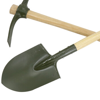 海斯迪克 HK-8034 木柄锹 洋锹 钢锹 军绿色铁锹消防 铁锹 大军绿色铁锹120cm