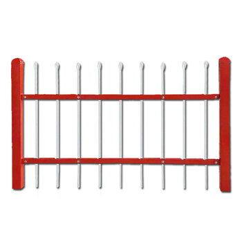 冰禹 锌钢户外护栏工厂学校别墅庭院围墙隔离铁艺栏杆围挡 1.5*3m(1立柱+1网片)BYlf-27