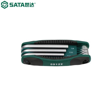 世达（SATA）09122 9件折叠式英制内六角扳手组套 09122