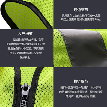 者也（ZYE）工程施工马甲反光交通警示服透气 网透款 荧光黄可定制