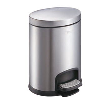 南 SJ12-T01 椭圆全钢形脚踏桶 砂银钢 防指纹 酒店宾馆客房桶果皮桶房间桶 容量12升