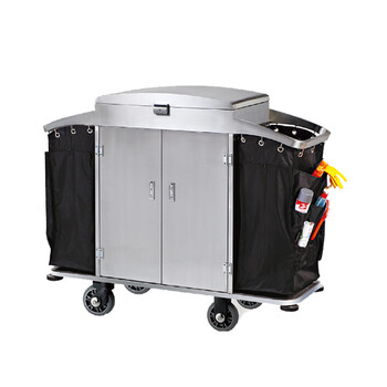 南 C-87A 南方客房服务车 砂纹钢 酒店双边客房服务车宾馆房口车布草收集车手推车清洁工作车