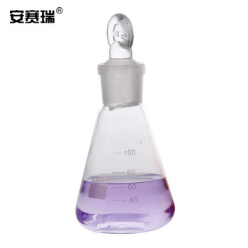 安赛瑞 磨口具塞三角烧瓶 实验室玻璃仪器具塞锥形瓶三角瓶定碘瓶碘量瓶 250ml 600896