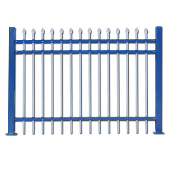 冰禹 锌钢户外护栏工厂学校别墅庭院围墙隔离铁艺栏杆围挡 1.5*3m(1立柱+1网片)BYlf-27