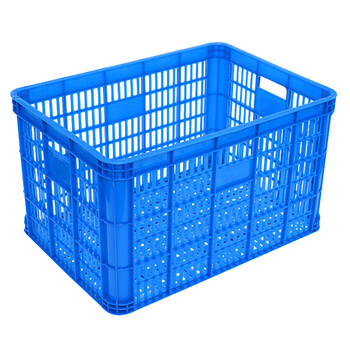 海斯迪克 HKCC18 加厚蓝色塑料筐 快递物流框 575-190筐外600*420*200mm