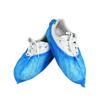 兰诗（LAUTEE）DA6029 一次性加厚无纺布鞋套防尘防滑脚套 400g粉红（100只/包）2包装