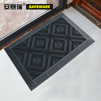 安赛瑞 室外镂空除尘地垫 EVA拼接门垫 刮泥防滑脚垫 灰色 120×150×2.5cm 23441