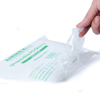 爱马斯(AMMEX)PGLOVE100C-2 一次性食品PE薄膜手套(无粉) 透明 均码 1箱(50袋/箱,100只/袋) 定做