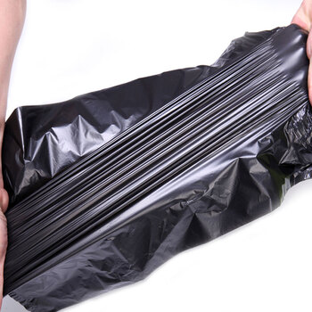 冰禹 BYlf-607 加厚垃圾袋 手提式垃圾袋 一次性塑料袋 30*50cm 50只/卷*2卷 背心款