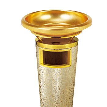 南 GPX-33AB 宝鼎座地烟灰桶 金卷叶花皮纹 商场垃圾桶 酒店落地烟灰桶立式果皮桶商场垃圾筒