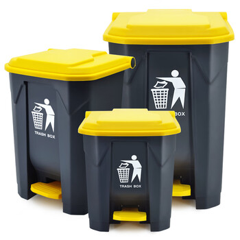 益美得 脚踏垃圾桶户外大号酒店分类垃圾箱厨房餐厅果皮桶 脚踏50L灰色（其他垃圾）