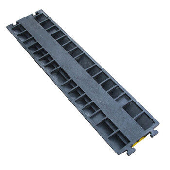 海斯迪克 线槽减速带 室内外电缆保护槽橡胶线槽板 PVC盖板二线槽1000*250*50mm gnjz-1113