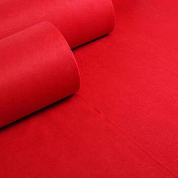兰诗（LAUTEE）DA8115 地垫婚庆红地毯 开业红毯展会 庆典红毯 简易红(1毫米厚）4*10米