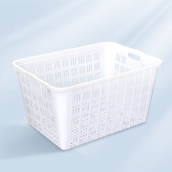 米奇特工 730x500x390 周转筐塑料箩筐水果蔬菜收纳篮 2号筐白色