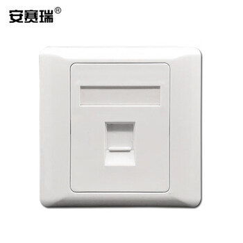 安赛瑞 网络信息面板 86型单口 电话语音面板单口面板一位网线电话线插座电脑信息开关插座不含模块 510184